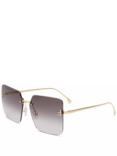 FENDI Rimless Square Sunglasses, 59mm