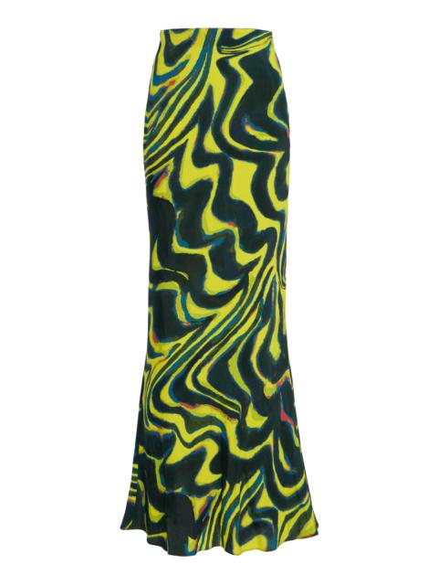 CHRISTOPHER JOHN ROGERS Printed Satin Maxi Skirt multi