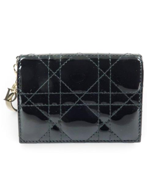 Dior Lady Dior patent leather card wallet