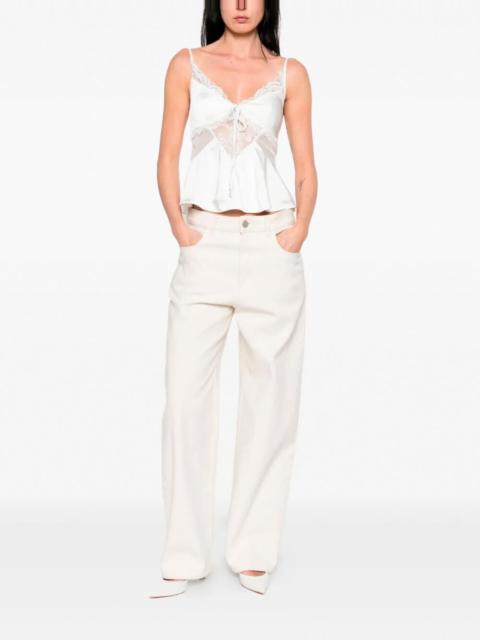 self-portrait Satin Lace Top