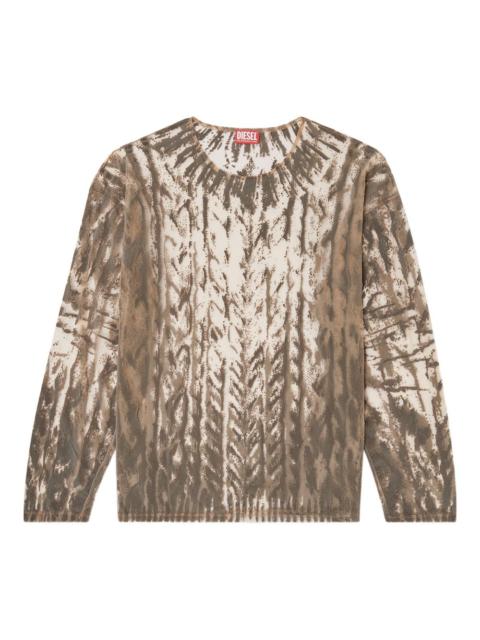 Diesel flocked tulle long-sleeve top