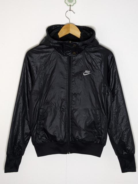Nike Black Sherpa Lined Jacket Hooded Synthetic Fill Zip Up