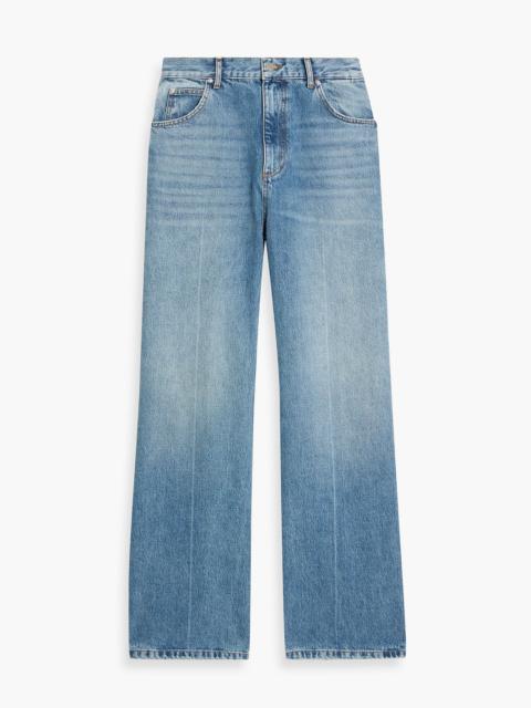 Sandro Faded high-rise wide-leg jeans