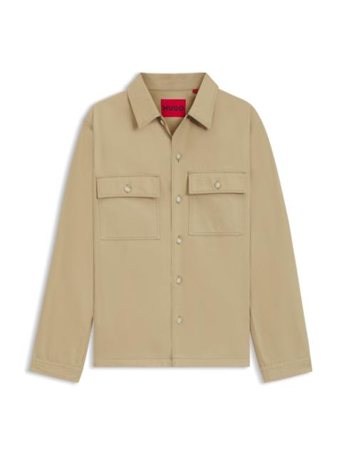 HUGO RELAXED-FIT COTTON SHIRT WITH OVERSIZED CHEST POCKET