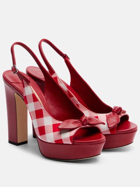 JIMMY CHOO Ziva checked peep-toe pumps