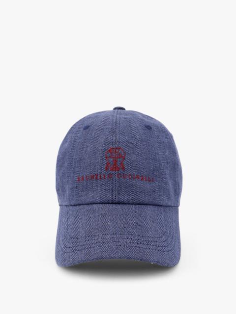 Brunello Cucinelli Linen Hat With Frontal Logo