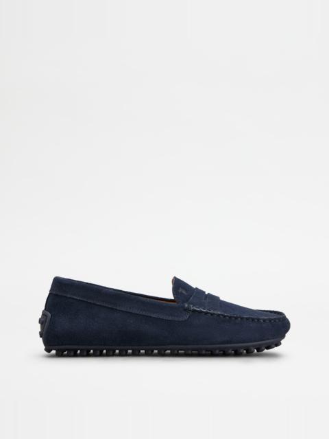 Tod's CITY GOMMINO DRIVING SHOES IN SUEDE - BLUE