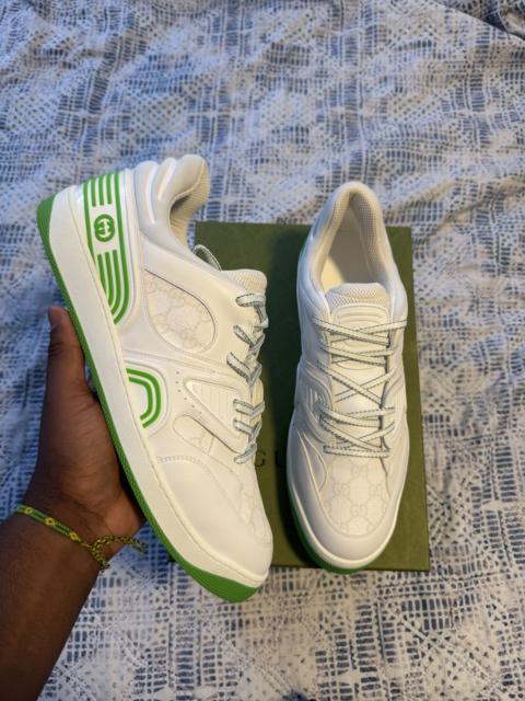 GUCCI Gucci Men’s Basket Low-Top – White & Green Leather (US 15 / Gucci UK 14)