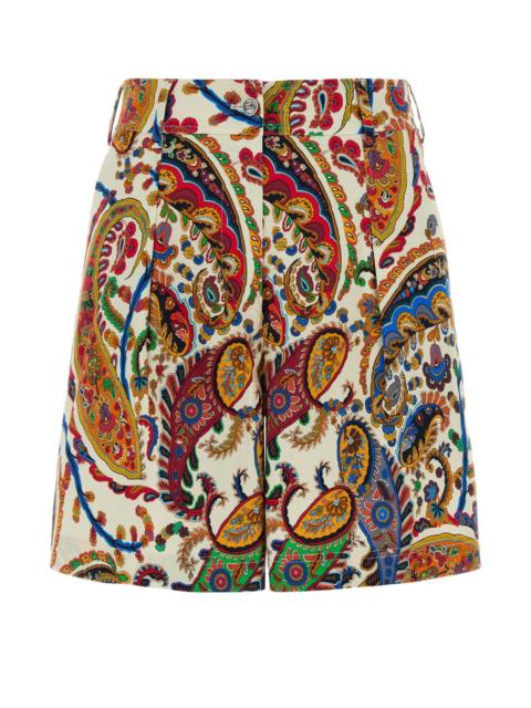 Etro Etro Women Printed Stretch Cotton Shorts