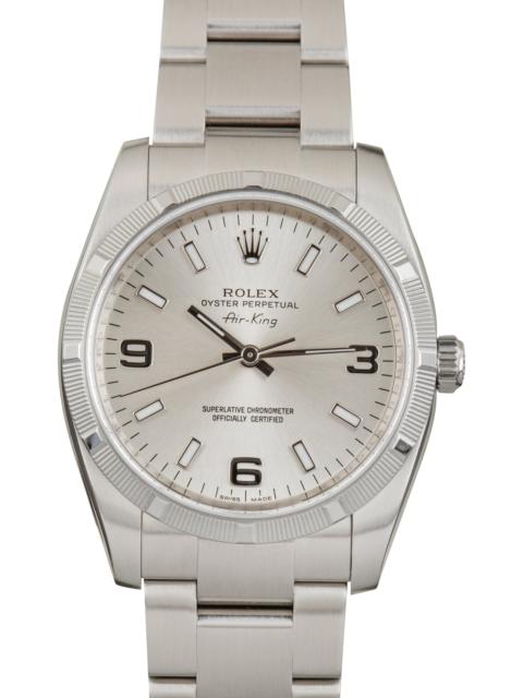 ROLEX Pre-Owned Rolex Air-King Ref 114210 Silver Arabic Dial