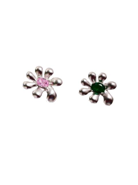 Collina Strada LIGHT ROSE-EMERALD SQUASHED BLOSSOM EARRING