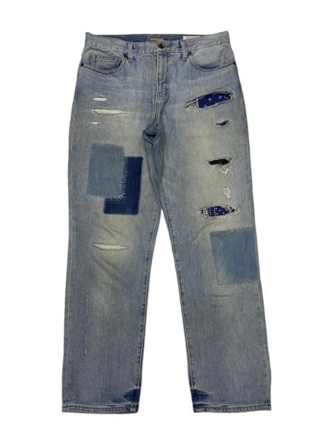 Other Designers Archival Clothing - 🔥BORO SASHIKO DISTRESS BAYFLOW DENIM STRAIGHT CUT JEANS