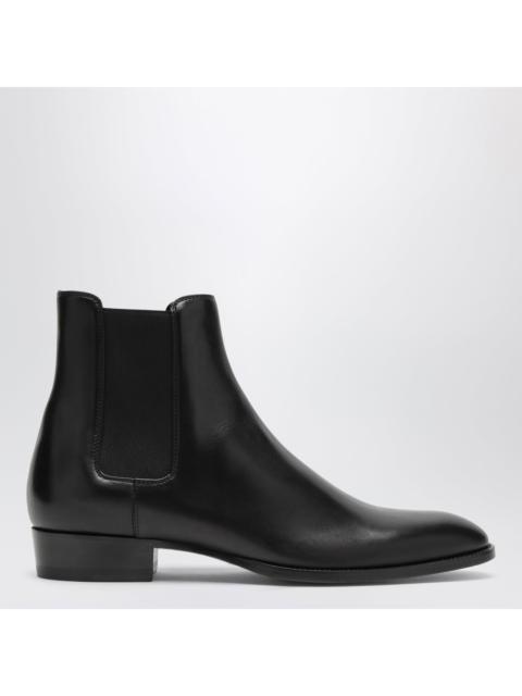 SAINT LAURENT Saint Laurent Wyatt Black Leather Chelsea Boots Men
