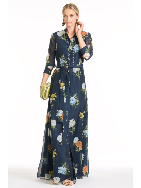 SACHIN & BABI EMBELLISHED ADDISON GOWN - NAVY WILDLFOWERS