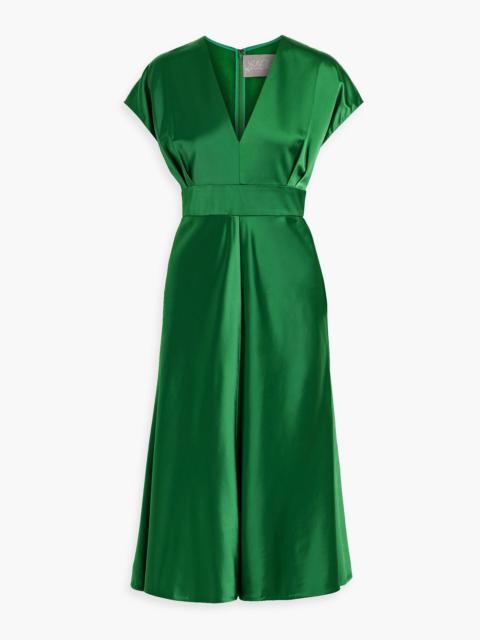 Other Designers Pleated satin-crepe midi dress