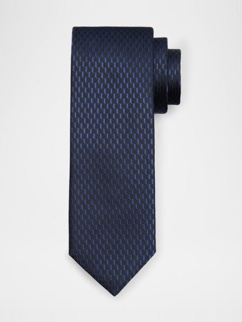 Canali Men's Multi-Geometric Jacquard Silk Tie