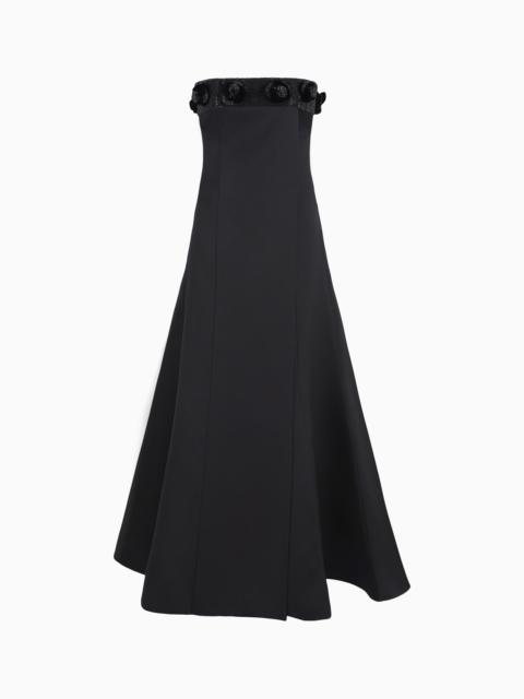 GIORGIO ARMANI SILK BUSTIER LONG DRESS WITH RHINESTONE EMBROIDERY