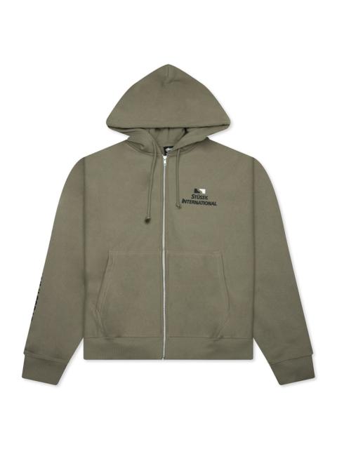 Stüssy STÜSSY INTERNATIONAL ZIP HOODIE - ARMY