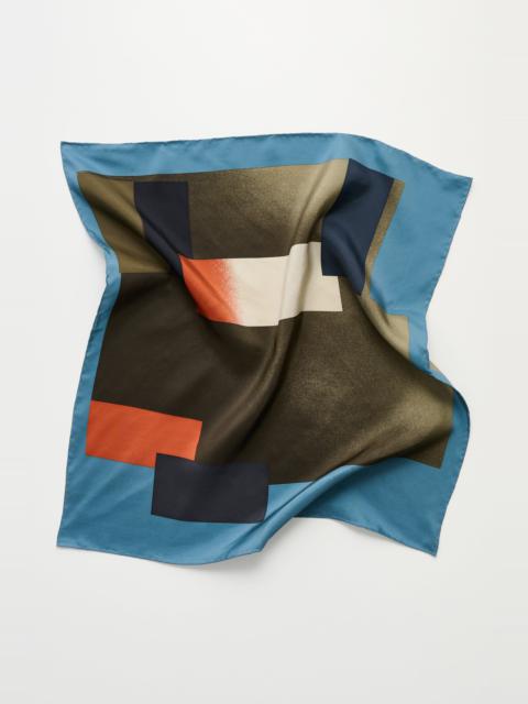 MARGARET HOWELL MARGARET HOWELL COLLAGE PRINT SCARF SILK KZU MULTI / MID BLUE