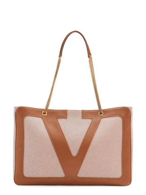 Valentino Valentino Garavani Large Viva Superstar Canvas Tote in 9Qr Natural Tobacco/Spice at Nordstrom