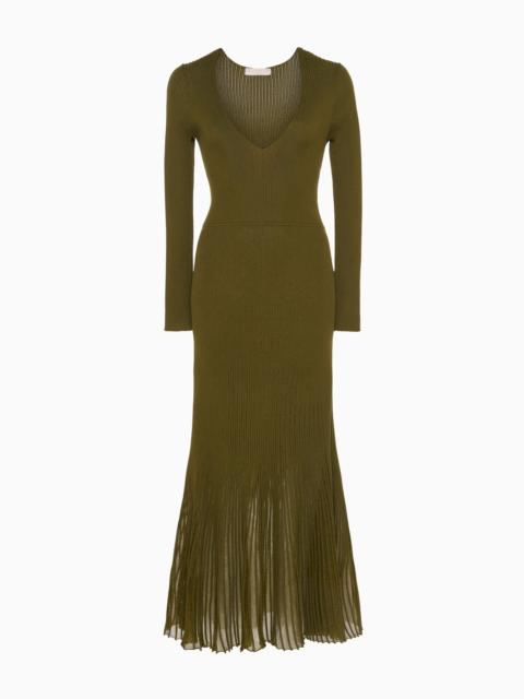 ULLA JOHNSON Zeda V Neck Midi Dress