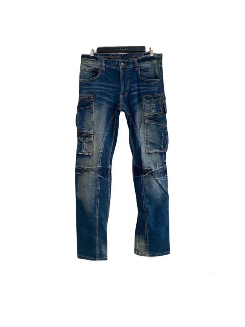 Other Designers Japan Nicole Club For Men Denim Cargo Flares Pants Faded