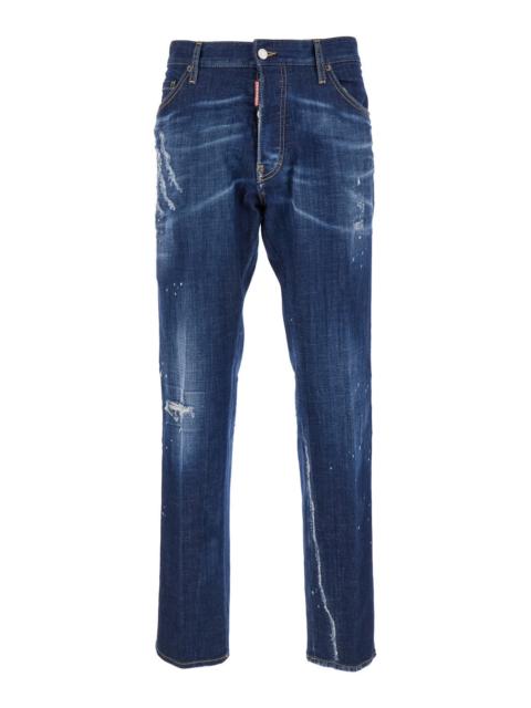 DSQUARED2 Dsquared2 Men 'Cool Guy' Blue Straight Jeans With Faded Effect In Stretch Cotton Denim Man