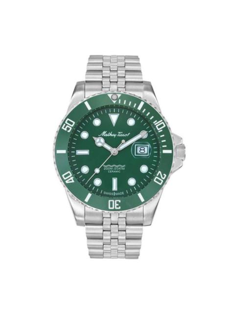 Other Designers Mathey-Tissot Mathy Ceramic Quartz Green Dial Men's Watch H901CRAV