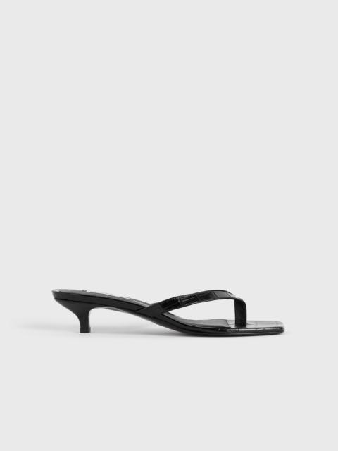 TOTEME Croco-embossed heeled flip flops black