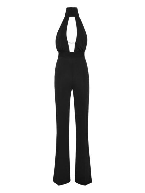 PHILIPP PLEIN halterneck logo-plaque jumpsuit