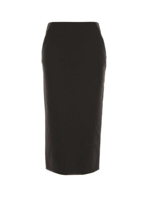 GIORGIO ARMANI Giorgio Armani Women Dark Brown Stretch Wool Skirt