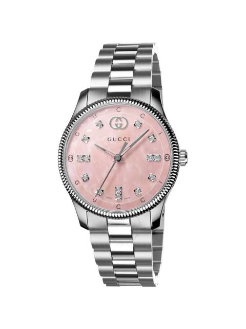 Gucci G-Timeless Quartz Diamond Pink Dial Ladies Watch YA1265062