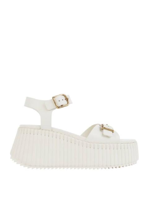 Chloé Chloe Nama Leather Wedge Sandals