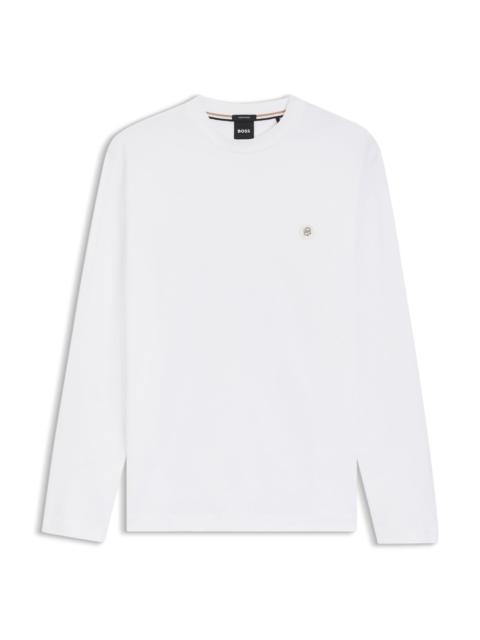 BOSS MERCERISED-COTTON T-SHIRT WITH DOUBLE B MONOGRAM