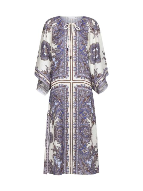 Zimmermann Ottie print linen kaftan midi dress