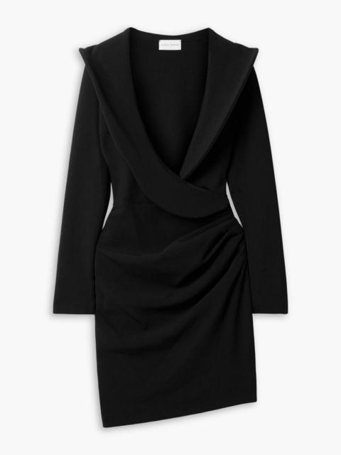 MAGDA BUTRYM Wrap-effect draped wool-blend crepe mini dress