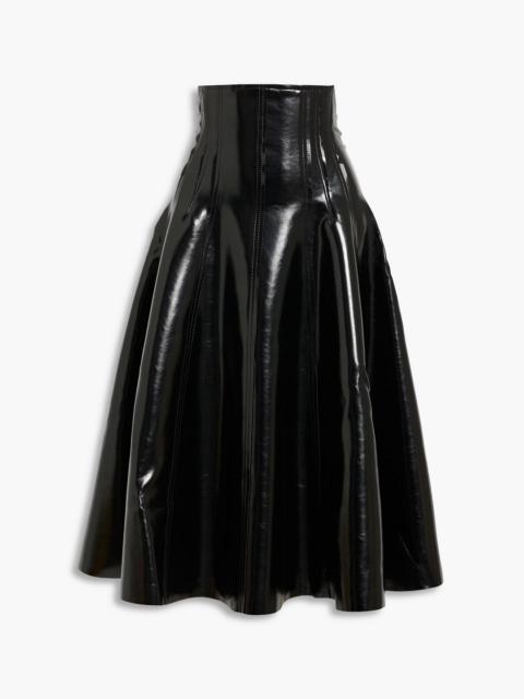 NORMA KAMALI Grace flared glossed midi skirt