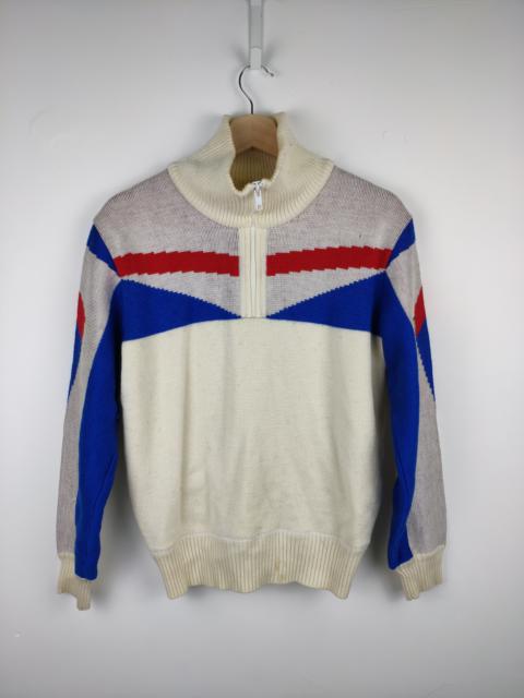 Other Designers Vintage - Vintage Asics Wool Knit Sweater Half Zipper