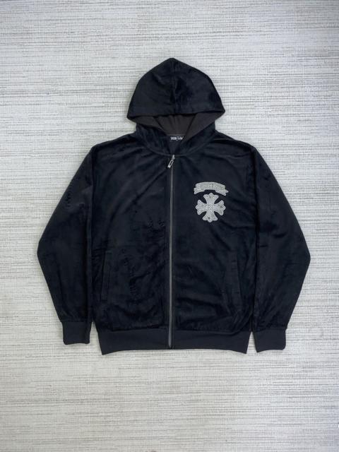 Other Designers Vintage Wild Life Cross Logo Like Chrome Hearts Velvet Hoodi