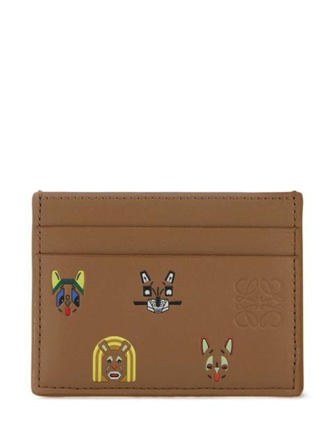 Loewe Loewe Women Camel Leather Cats Card Holder