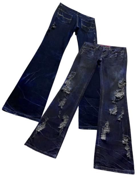 Other Designers GOSTAR DE FUGA - 🔥FUGA Indigo Charcoal Crash Denim Low Rise Skinny FLARE💥