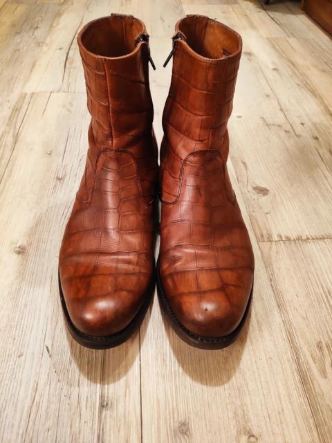 Other Designers Jean Baptiste Rautureau - Croco brown sidezips.Like Saint Laurent or isaac Sellam