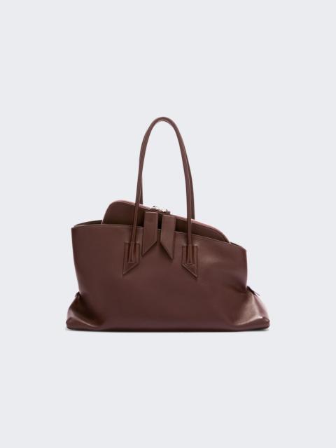 THE ATTICO 'la Passeggiata Medium' Top Handle Bag Dark Brown