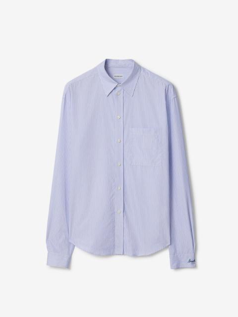Burberry Regular Fit Striped Cotton Poplin Shirt