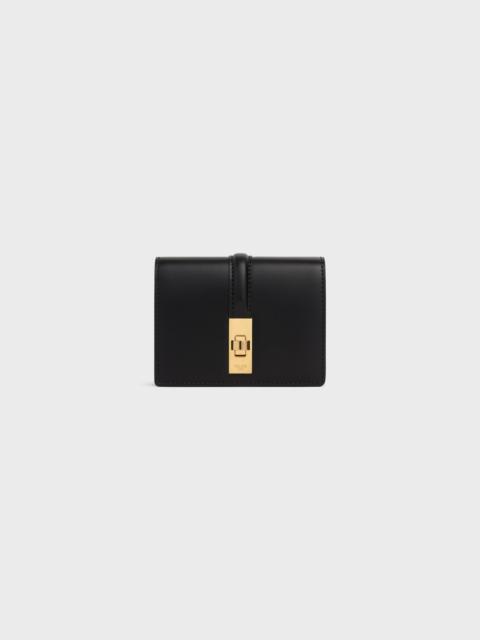 CELINE 16 CARD HOLDER WITH FLAP in SHINY CALFSKIN