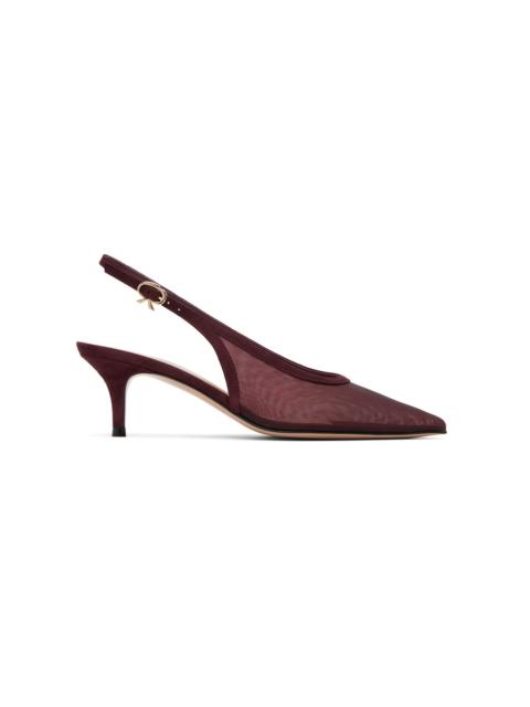 Gianvito Rossi Burgundy Slingback 55 Heels