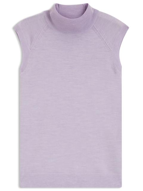 BOSS SLEEVELESS TOP IN MERINO WOOL WITH MOCK NECK
