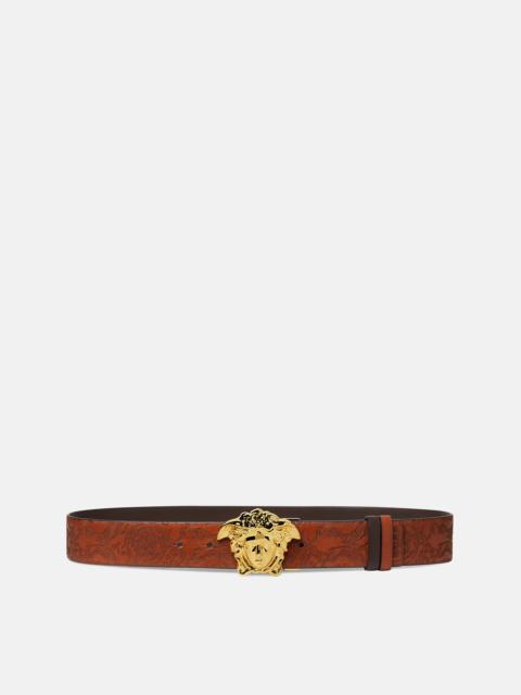VERSACE La Medusa Leather Reversible Belt 1.6"