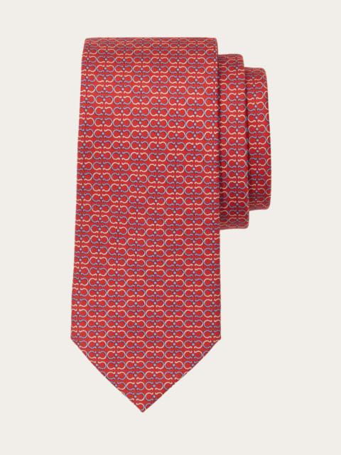 FERRAGAMO Gancini print silk tie