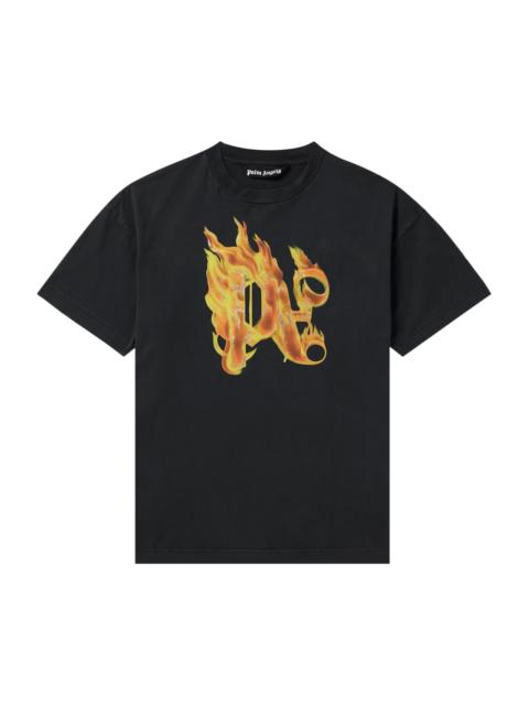 Palm Angels Palm Angels Burning Monogram T-Shirt 'Black/Gold'